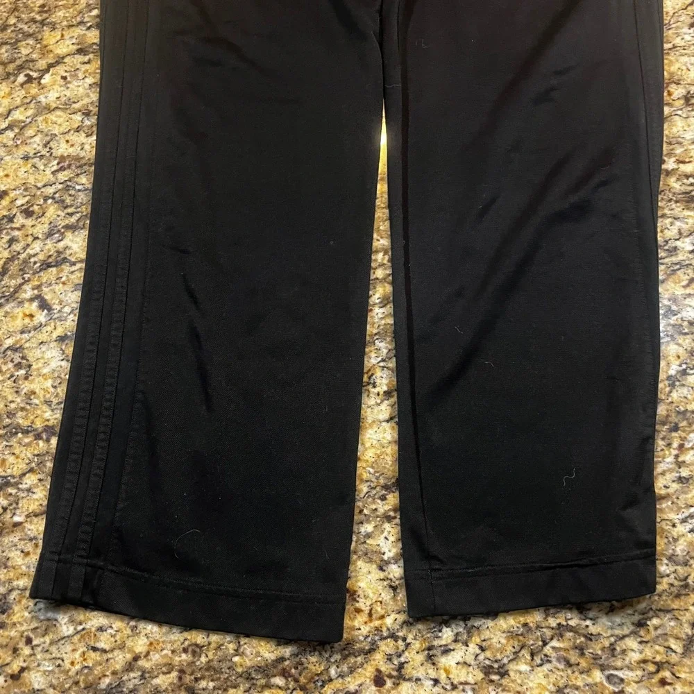 Adidas‎ Mens Track Pants XL Black Iridescent Pink Logo 3-Stripe Zipper Pockets